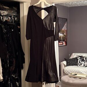 Black Mixed Fabric Latin Ballroom Dress